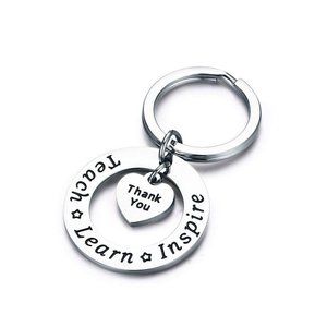 Unisex "Teach Love Inspire Thank you" Teachers School Keychain Gift Box